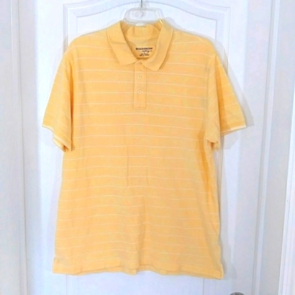 Madison Clothing Co Mens Large Yellow Polo Shirt - Picture 1 of 5
